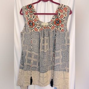 Knox Rose Boho Tank Top, Size XXL
